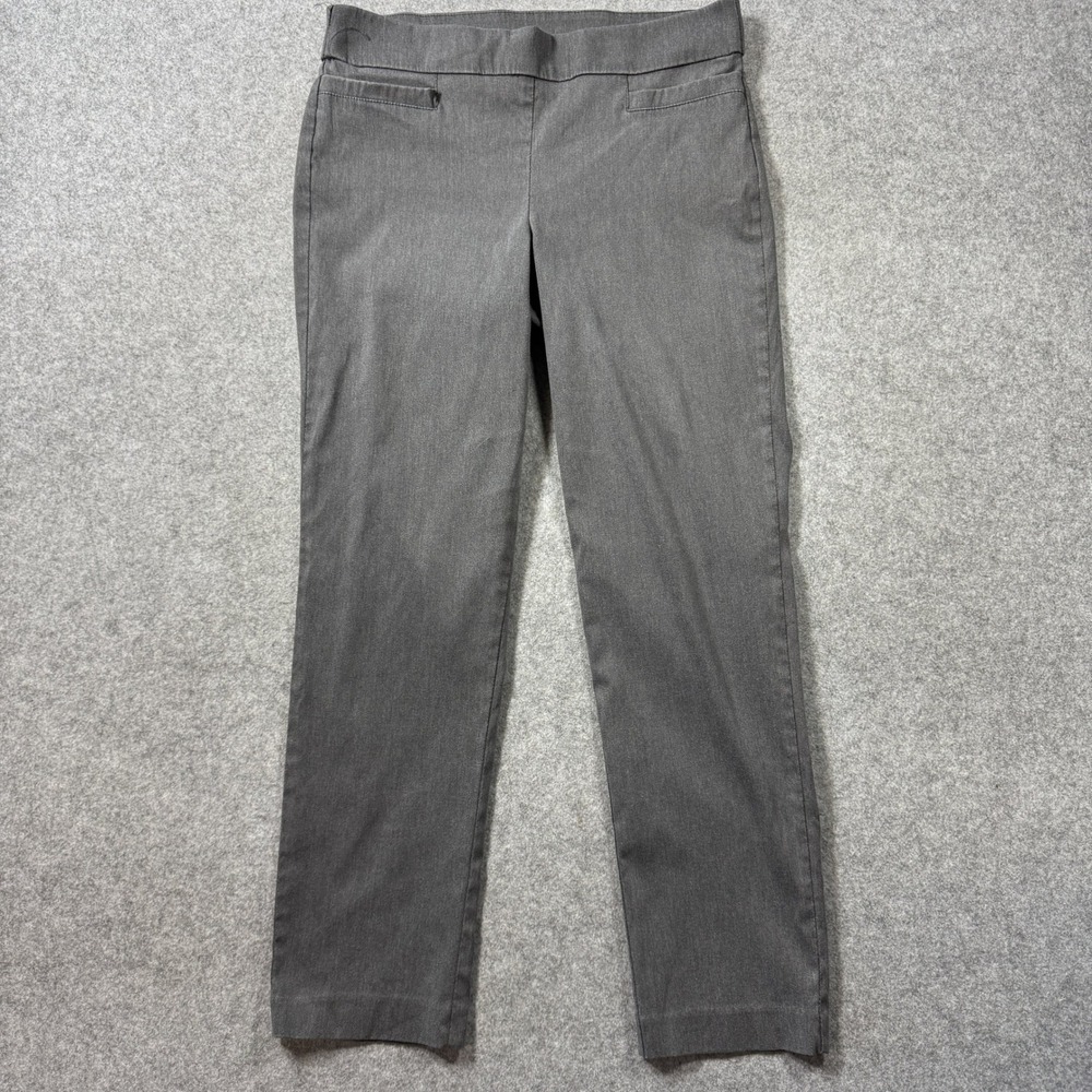grey pull on dress pants Briggs Womens 10S Gray Stretch Polyester Blend Short grey pants outfit